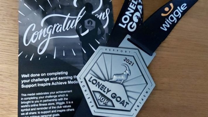 Lonely goat virtual medal and completion certificate