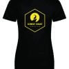 LONELY GOAT - LADIES BLACK CORE T-SHIRT BACK - YELLOW LOGO