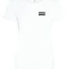 LONELY GOAT - LADIES WHITE TRAINING T-SHIRT FRONT - BLACK LOGO