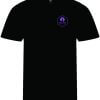 LONELY GOAT - MENS BLACK CORE T-SHIRT FRONT - PURPLE LOGO
