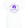 LONELY GOAT - LADIES WHITE CORE T-SHIRT BACK - PURPLE LOGO