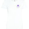 LONELY GOAT - LADIES WHITE CORE T-SHIRT FRONT - PURPLE LOGO
